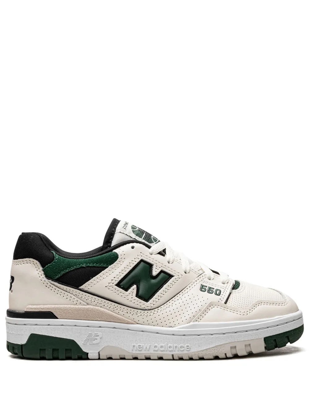 New Balance 550 Sneaker in Cream and Green